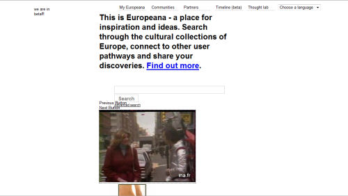 Another example Europeana.eu front page leads the viewer to New York-based porn, quite literally.