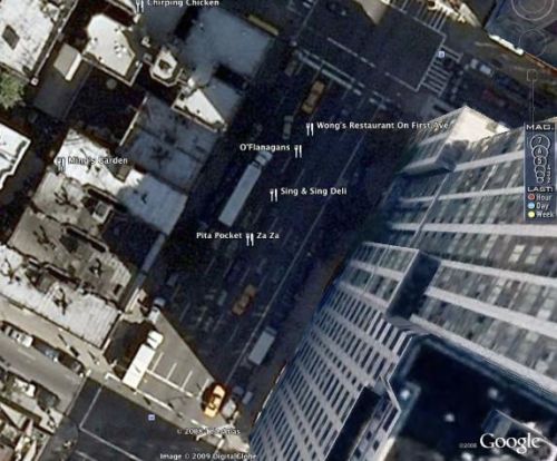 A look at where all the fine restaurants are, from the new and improved Google Earth.