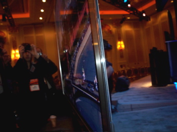 Panasonic's super thin HDTV almost in profile