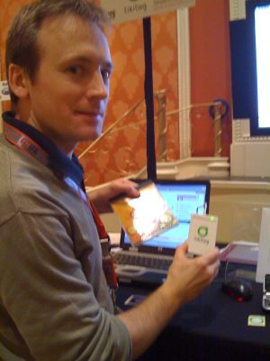 A demonstration of Tikitag barcoding at CES 2009 Showstoppers.