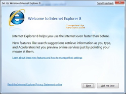 IE8 with Win7 build 7022