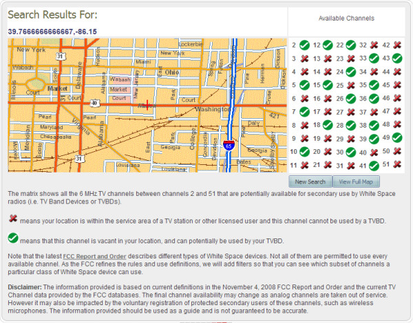 Sample output from ShowMyWhiteSpace.com, for Indianapolis, Indiana.