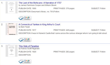 Google Book Search listings in Sony's eBook Store