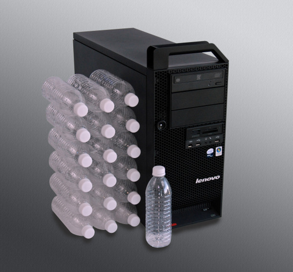 Lenovo's ThinkStation D20S workstation, constructed with nearly 30% post-consumer recycled content.