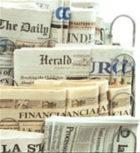 Newspapers on a newsstand