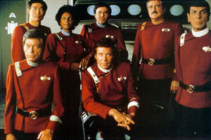 The crew of the Enterprise in Star Trek II: The Wrath of Khan