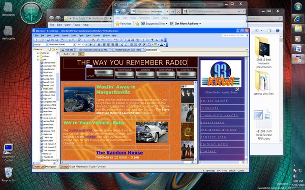A Windows XP application runs 'seamlessly' on Windows 7's desktop