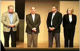 AMD's executives field questions from online reporters during a Round Rock press conference unveiling six-core Opteron servers, June 1, 2009.