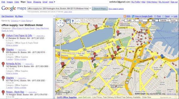 Searching for every piece of information I needed for a decent Boston business trip took me three minutes with Google Maps.