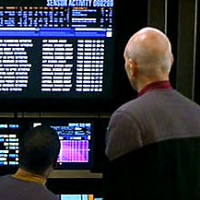 Capt. Picard reads an LCARS printout from Star Trek: First Contact
