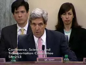 Sen. John Kerry questions AT&T SVP Paul Roth, in testimony before the Senate Commerce Committee, June 17, 2009.