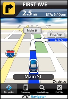 AT&T Navigator (by TeleNav) on iPhone
