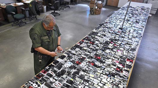 Confiscated prison cell phones