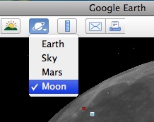 Selecting "Moon" in Google Earth 5.0