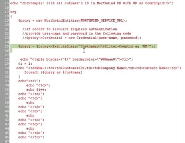 In Expression Web 3, a developer includes the proxy classes generated by PHP Toolkit for ASP.NET Data Services.