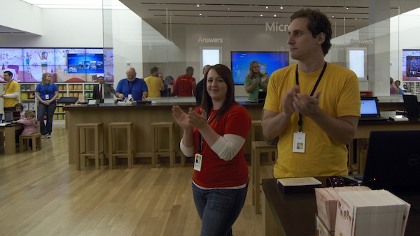 Microsoft Store Employees Clap