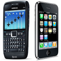 Nokia E71 v. Apple iPhone main story banner