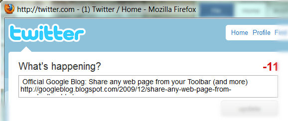 The new URL shortening feature from Google does not work yet in Google Toolbar for Firefox.