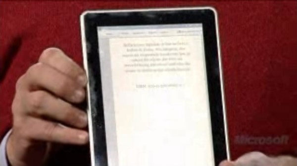 HP's 'slate' PC being singled out by Microsoft CEO Steve Ballmer during his CES 2010 keynote.