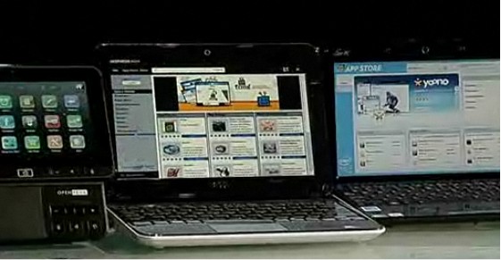 The AppUp Center beta appears on a Dell Moblin-based netbook.