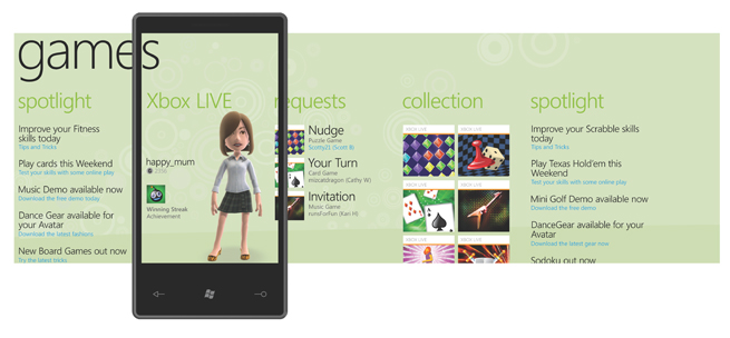 Windows Phone 7 Series=Games Hub