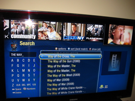 TiVo Premiere search