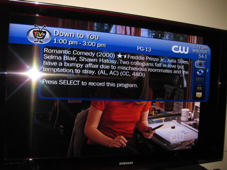 TiVo over live TV (SD)