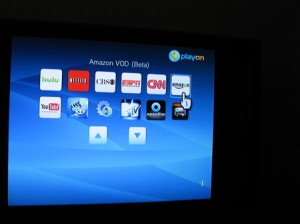 PlayOn's main menu on the Wii