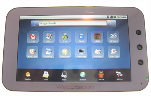 Camangi Webstation homescreen