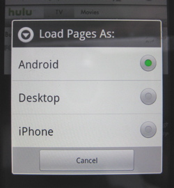 Skyfire 2.0 Beta (Android) "load as"