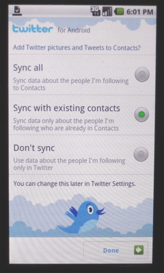 Twitter for Android launch screen
