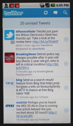 Twitter for Android Timeline