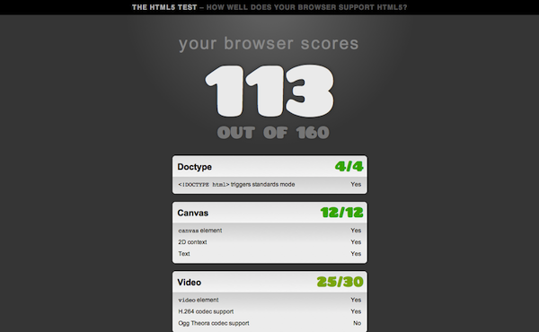 Safari HTML5 test