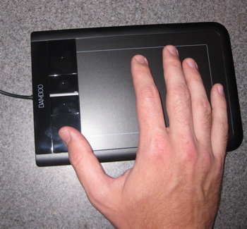 Wacom Bamboo trackpad in use