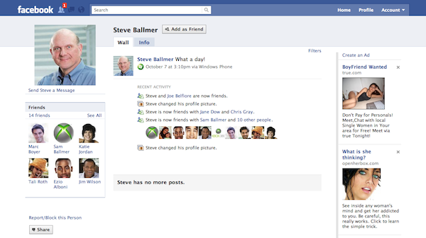 Steve Ballmer Facebook Page