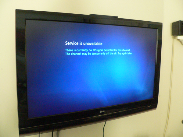 This is the result of a bad channel-changing attempt by Windows Media Center on HD PVR through IR Blaster: It can act as though the entire device is disconnected.