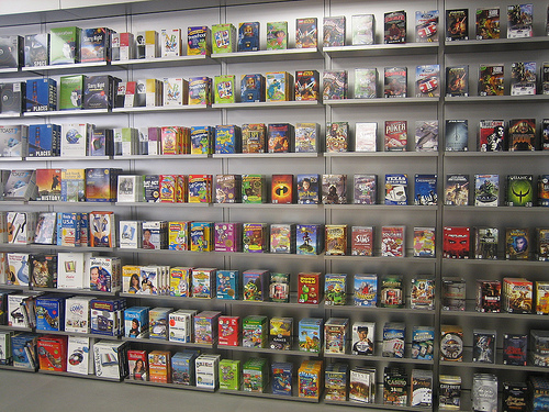 software on shelves  http://www.flickr.com/photos/danielhyland/