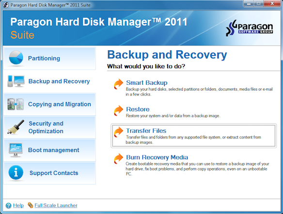 paragon hard disk manager location addres
