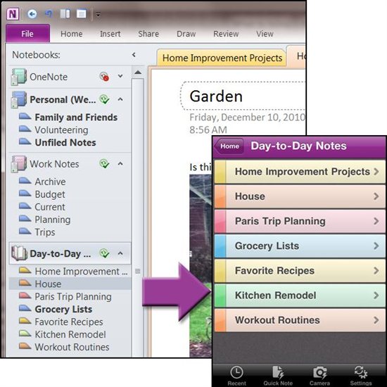 Microsoft Office OneNote on iPhone