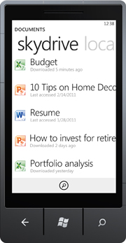 Windows Phone 7 skydrive
