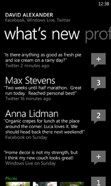 Windows Phone 7 Twitter in People hub