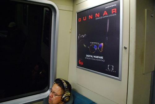 Gunnar advert on San Francisco's BART