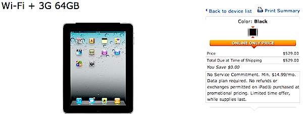 AT%T discounted iPad 3G