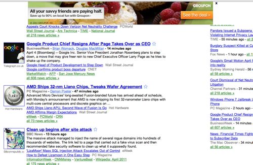 Anchor Free Hotspot Shield's ad bar across Google News.