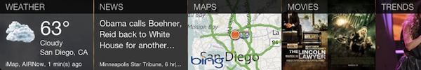 Bing for iPad info bar