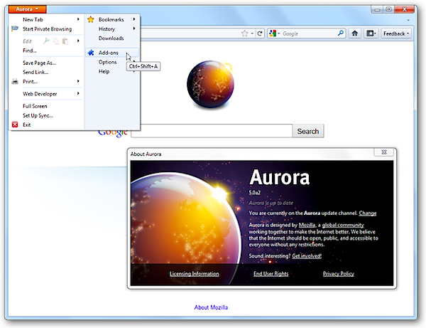 Mozilla Aurora