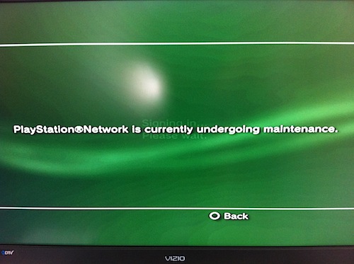 PSN outage notice