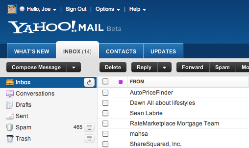 Yahoo Mail beta