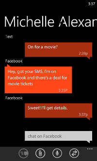 Windows Phone 7.5 integrated messaging