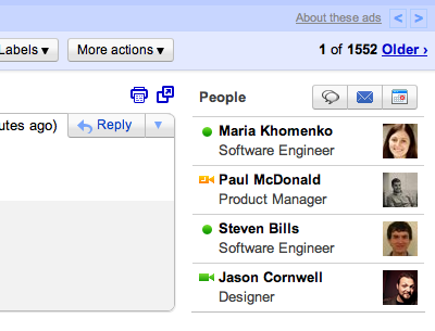 Gmail People Widget